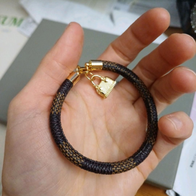 Brown Cord Bag Charm Bracelet — Lulu
