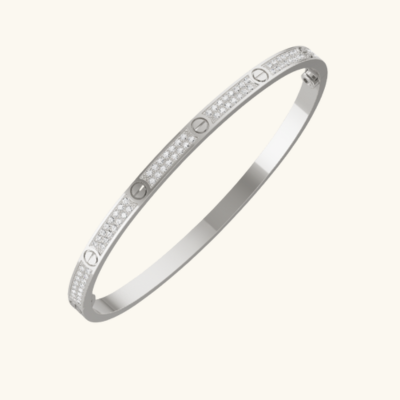 Pave Screw Detail Bangle — Malaga