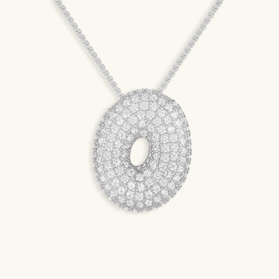 Bubble Initial Crystal Necklace, A–Z, 18 in