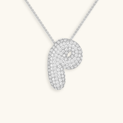Bubble Initial Crystal Necklace, A–Z, 18 in
