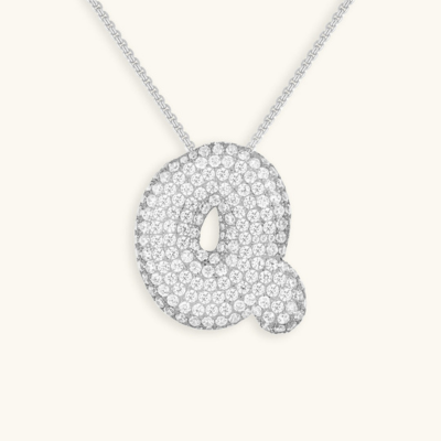 Bubble Initial Crystal Necklace, A–Z, 18 in