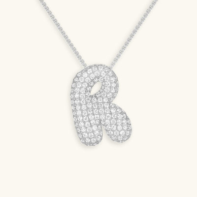 Bubble Initial Crystal Necklace, A–Z, 18 in