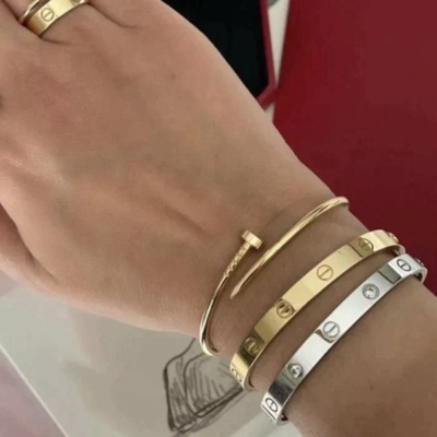 Screw Detail Cuff Bracelet — Love
