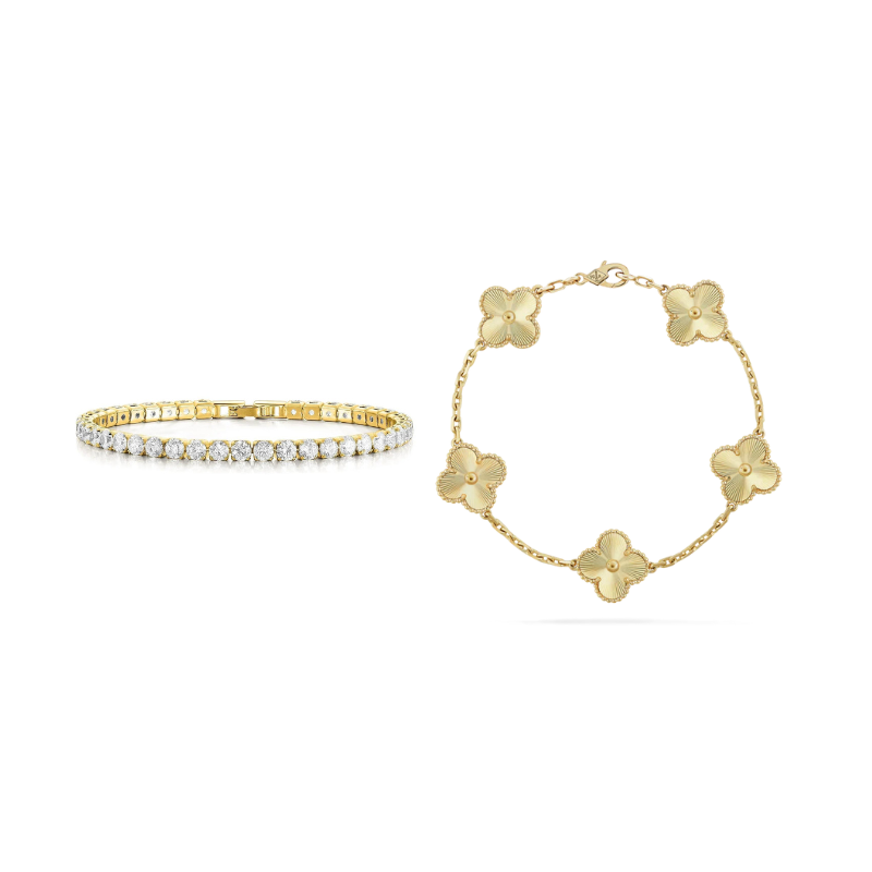 Tennis and Clover Bracelet Set — Monaco