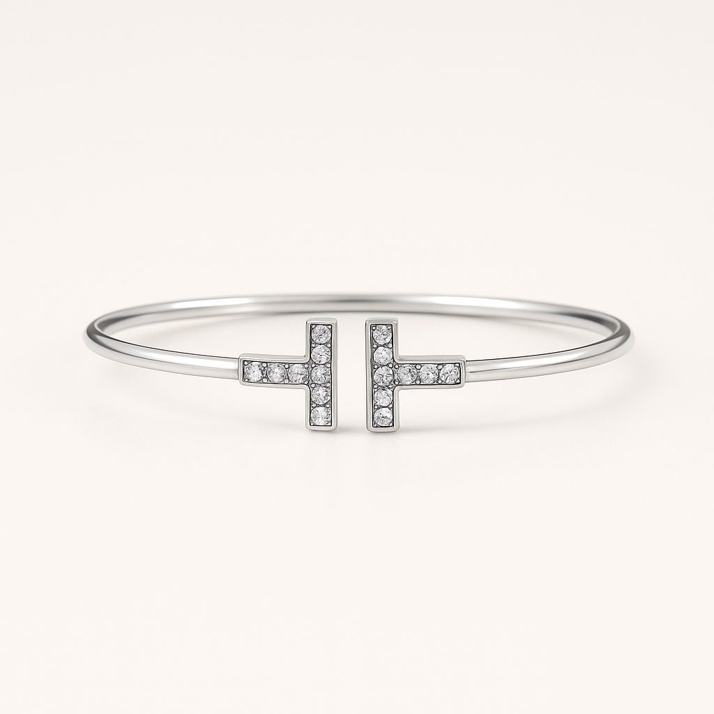 T-Shaped Zirconia Detail Cuff — Tess