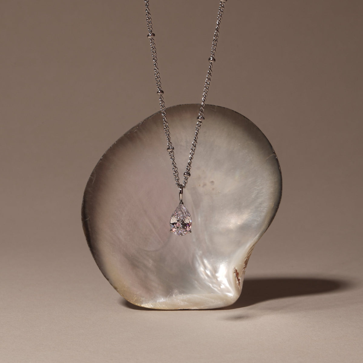 White Teardrop Pendant Necklace — Astra