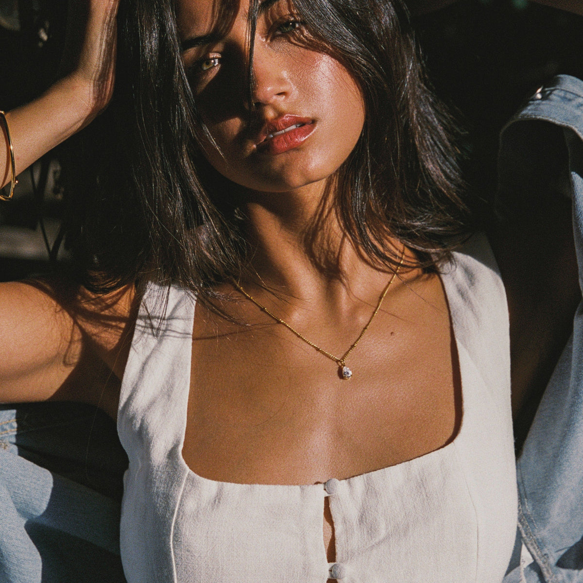 White Teardrop Pendant Necklace — Astra