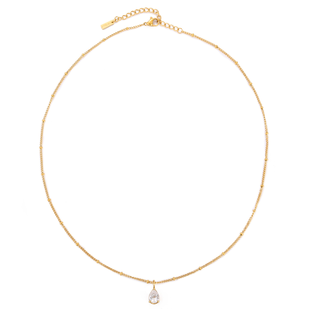 White Teardrop Pendant Necklace — Astra