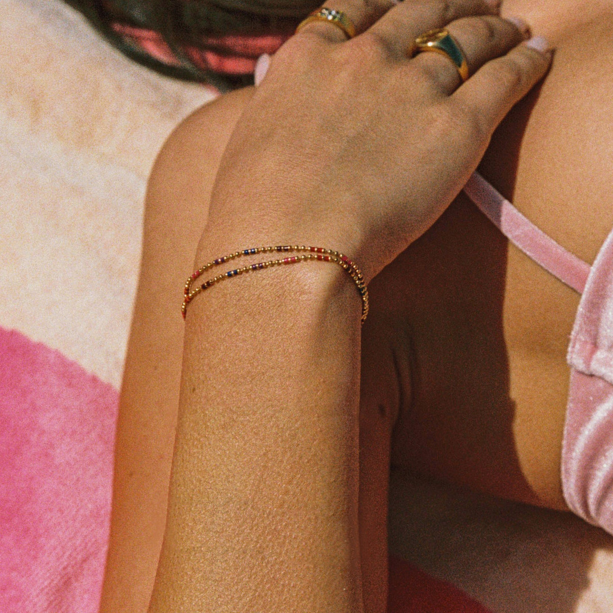 Multicolor Beaded Bracelet, 16 cm — Bahía