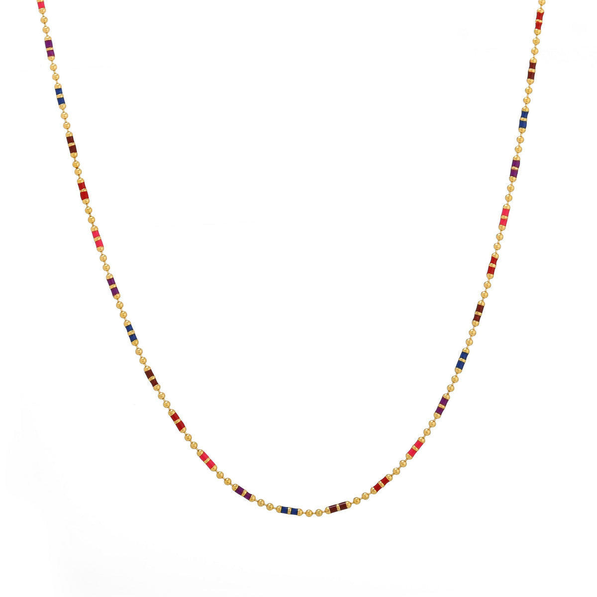 Multicolor Beaded Choker, 39 cm — Bahía