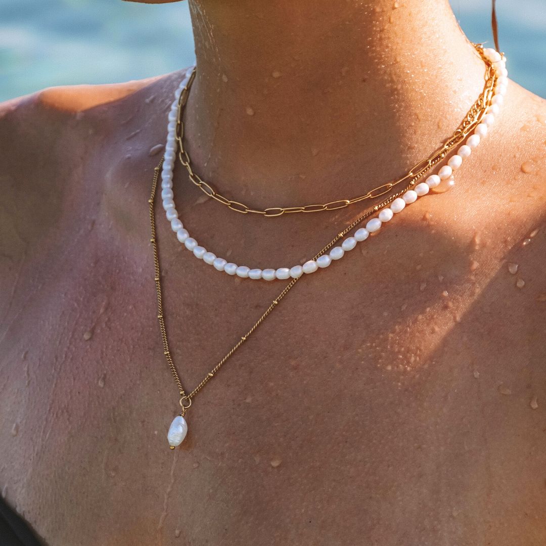 Baroque Freshwater Pearl Pendant Necklace, 8 mm