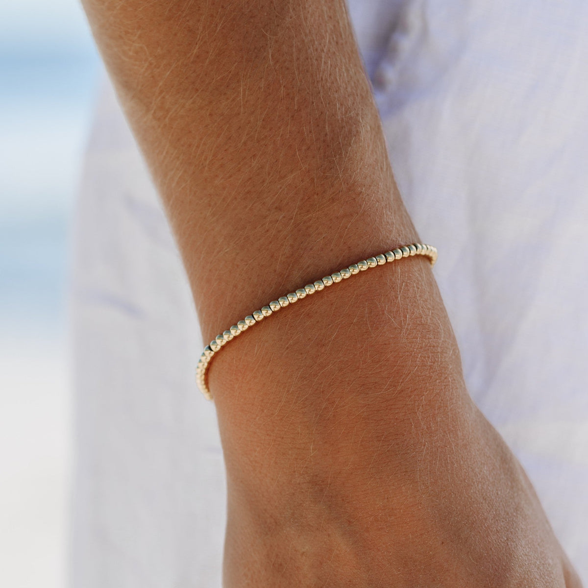 Metal Bead Bracelet, 3 mm × 16 cm