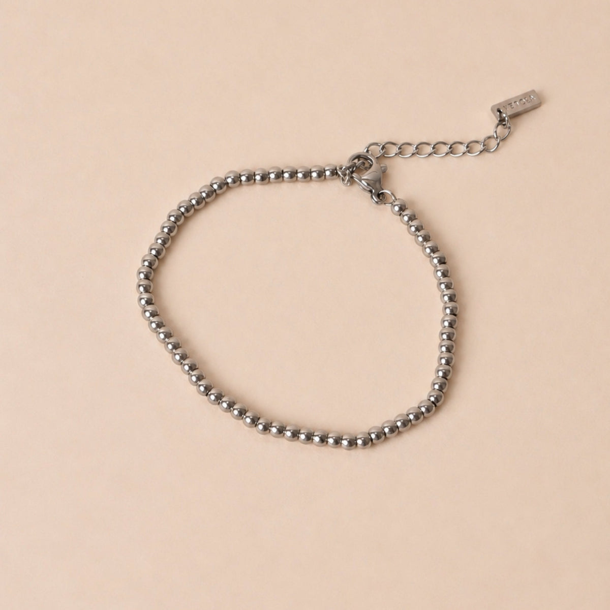Metal Bead Bracelet, 3 mm × 16 cm