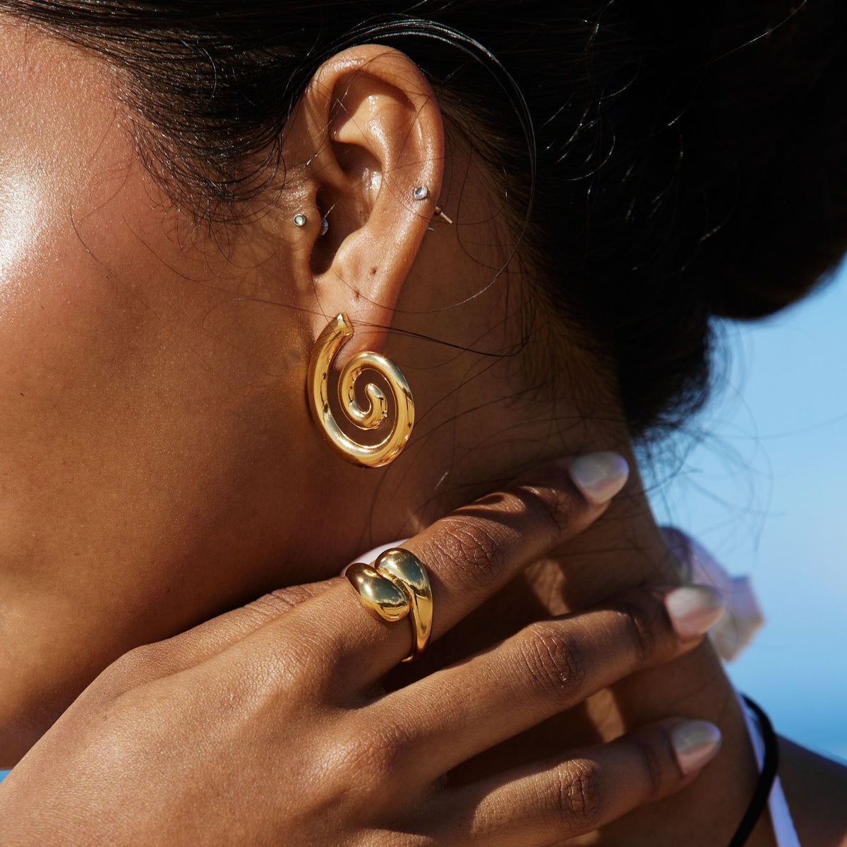 Open Wrap Statement Ring — Double Twist