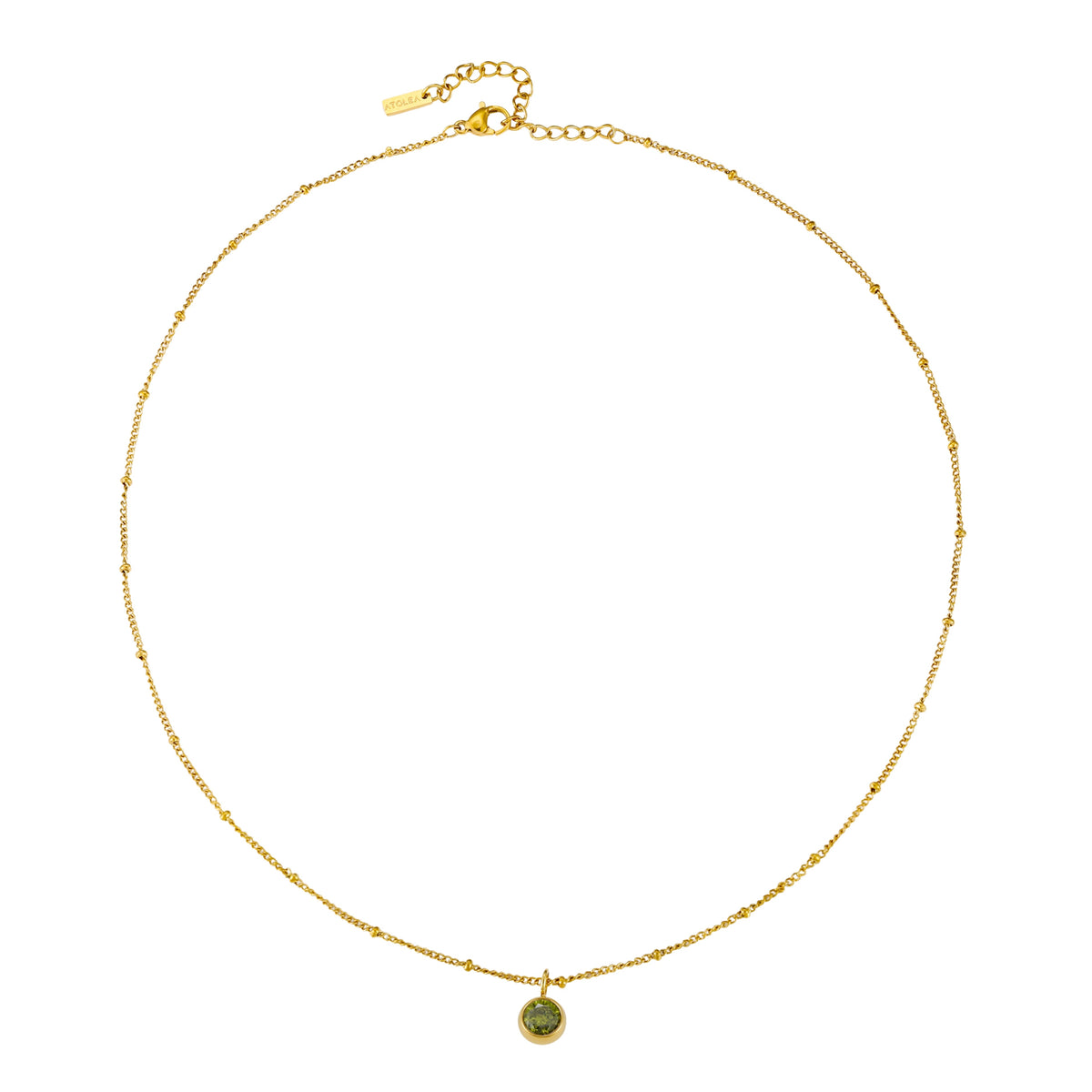 Round CZ Birthstone Necklace, 9 mm
