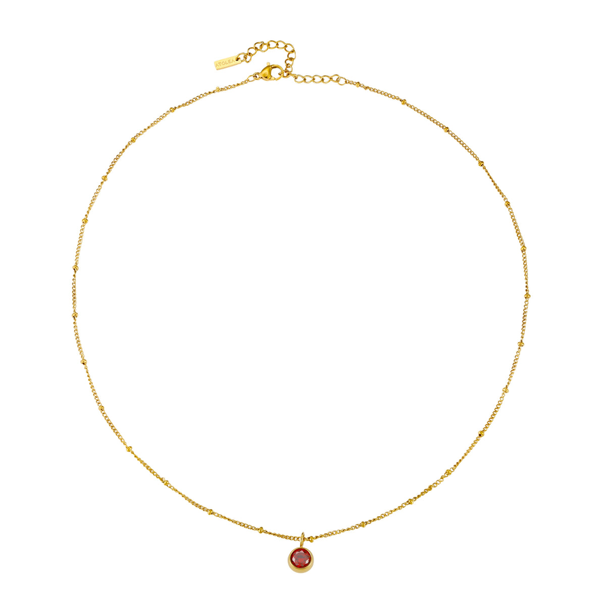 Round CZ Birthstone Necklace, 9 mm