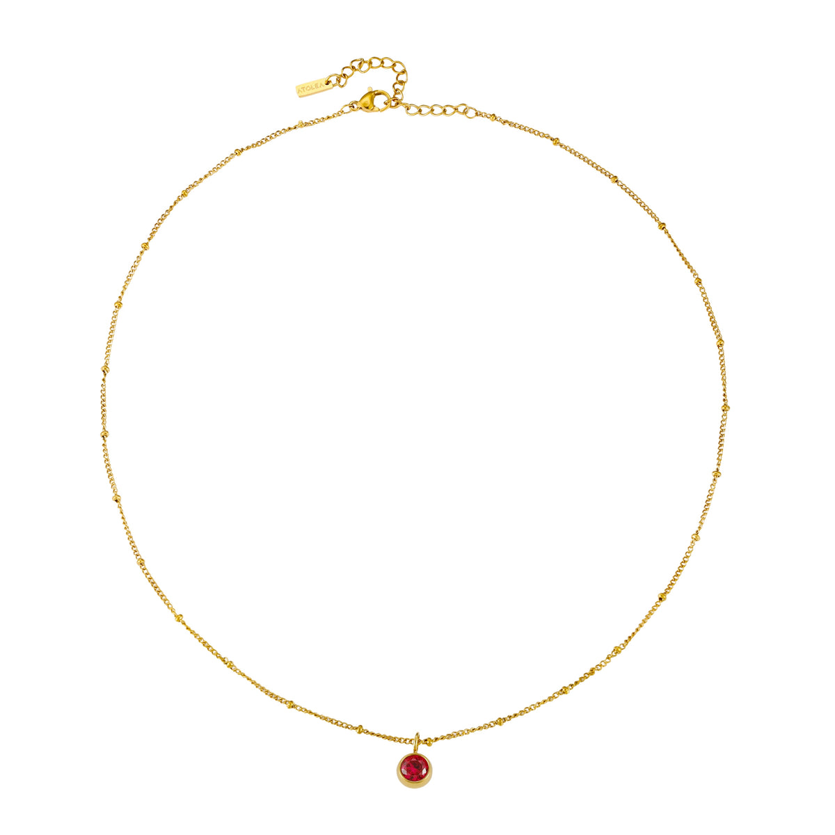 Round CZ Birthstone Necklace, 9 mm