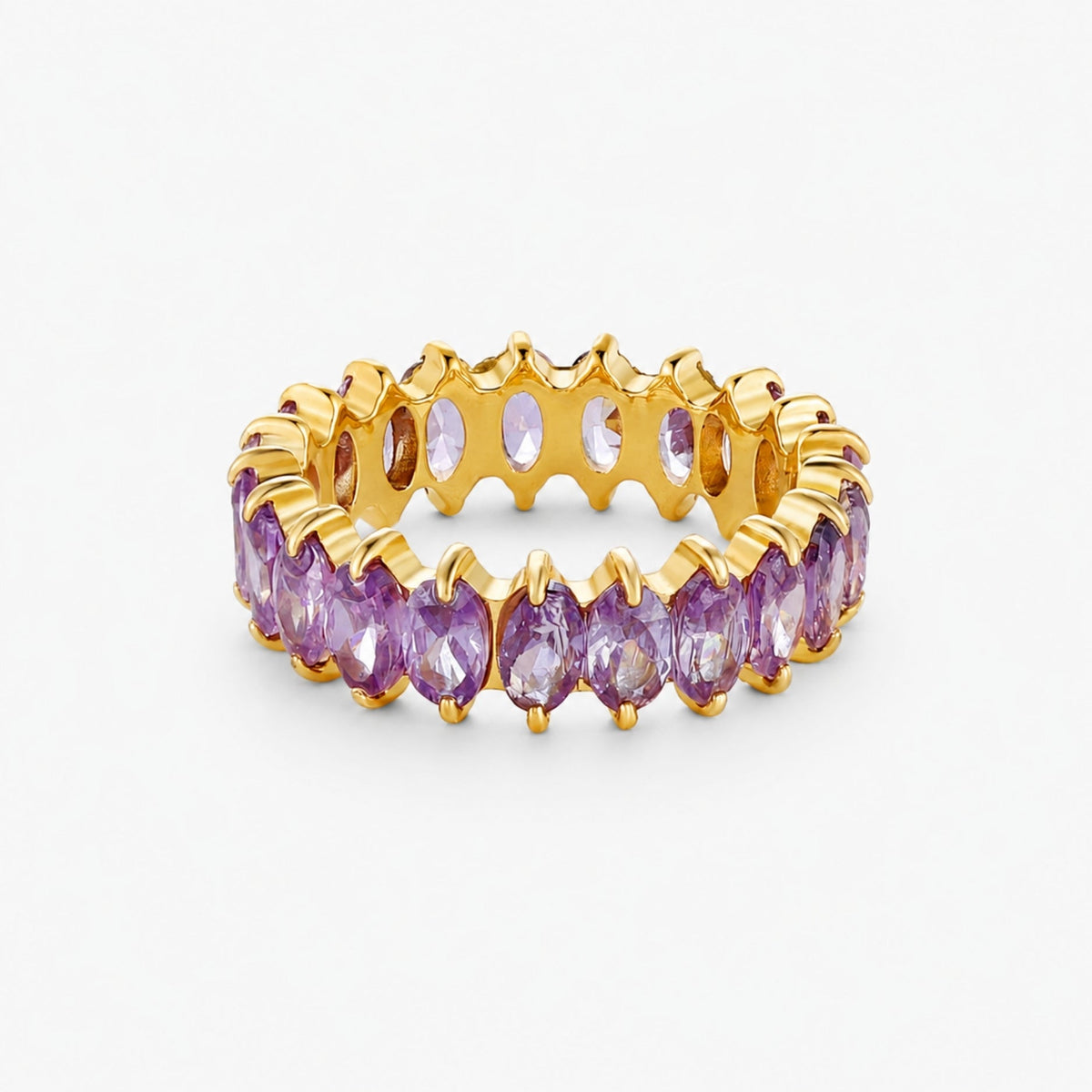 Birthstone-Color Cubic Zirconia Eternity Ring, 6.6 mm
