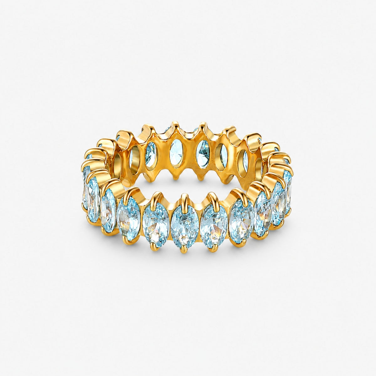 Birthstone-Color Cubic Zirconia Eternity Ring, 6.6 mm