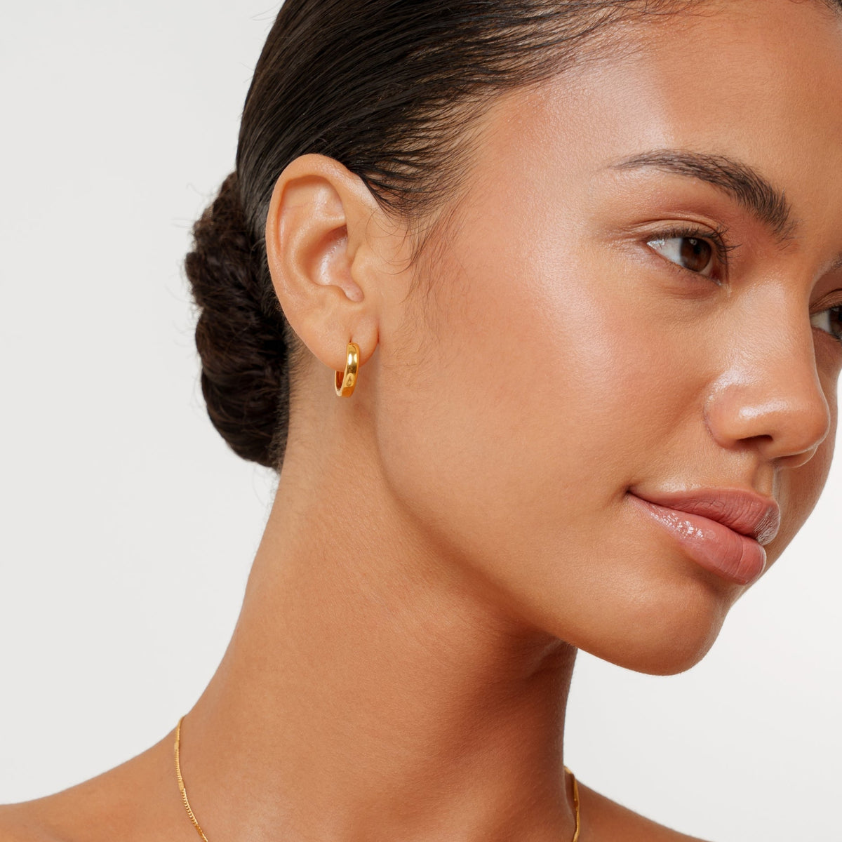 Bold Huggie Hoop Earrings, 16 mm, Steel