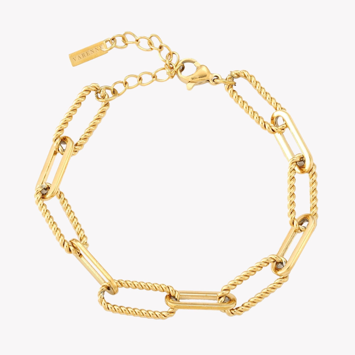 Textured Paperclip Bracelet, 5.5 mm, Steel