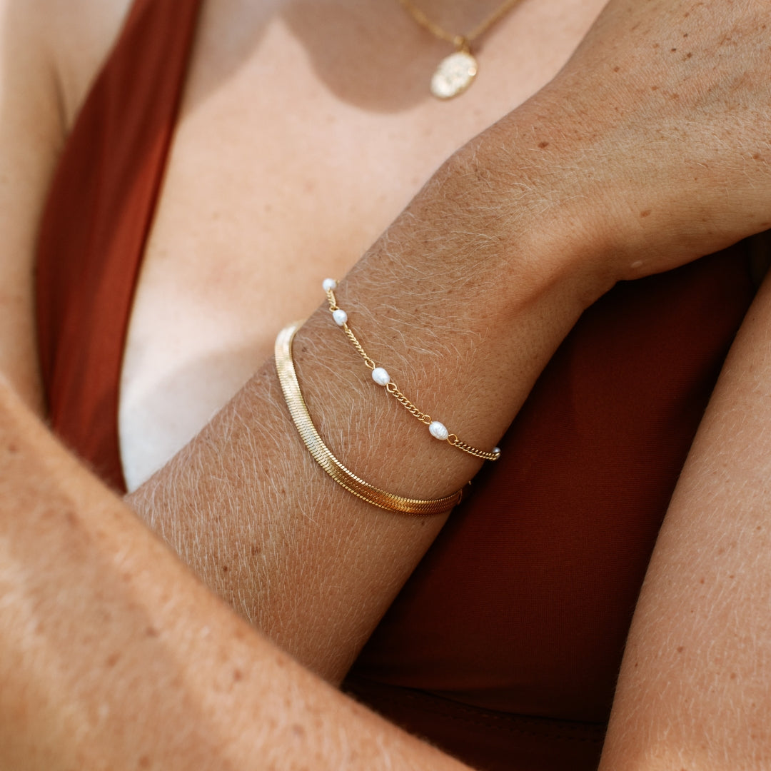 Freshwater Pearl Station Bracelet, 16 cm — Lovina