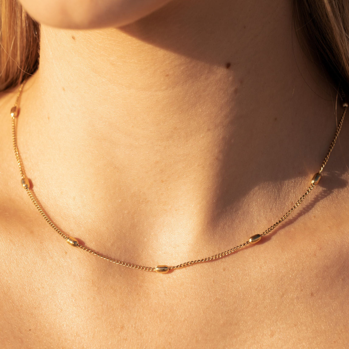 Oval Bead Station Choker, 37 cm — Brisa