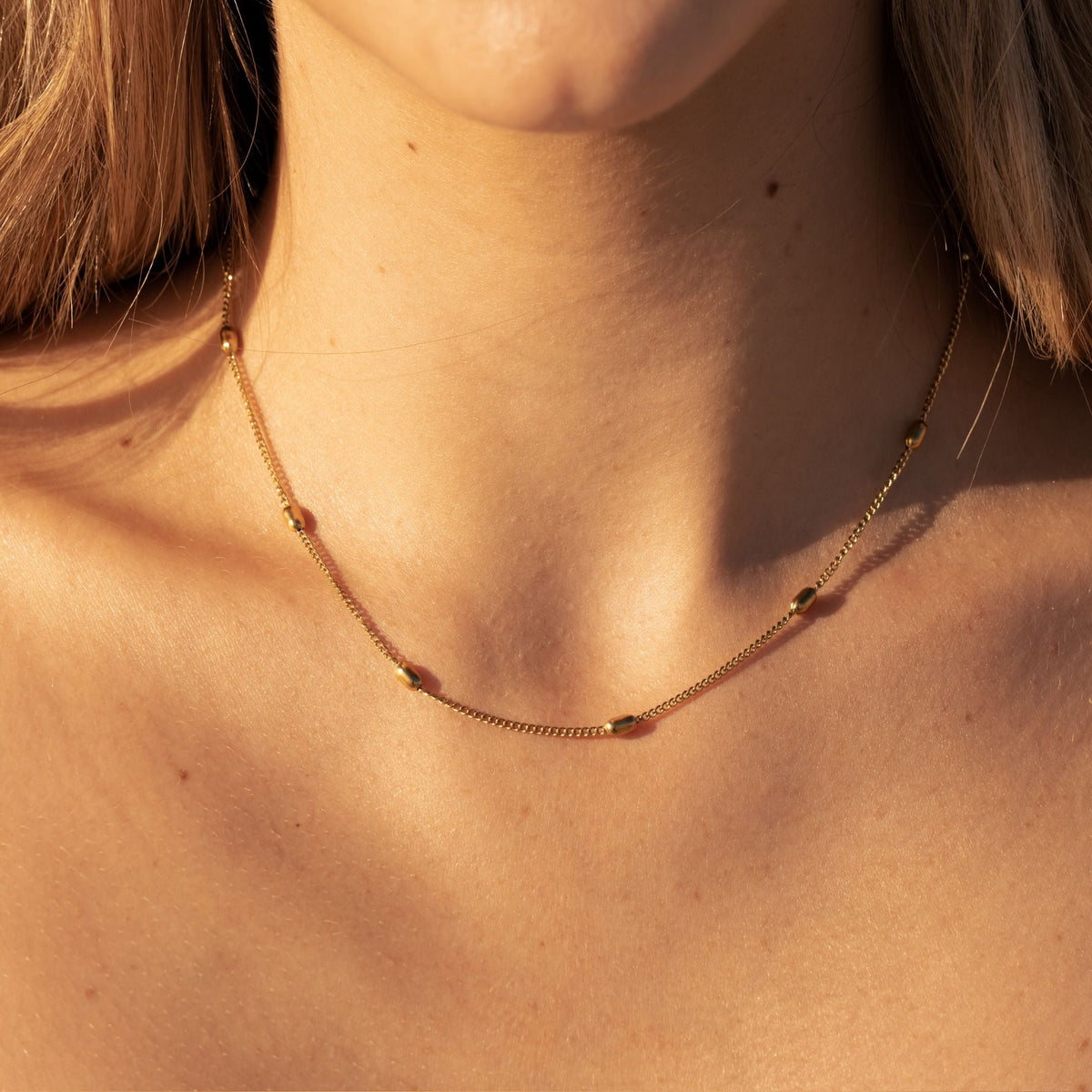 Oval Bead Station Choker, 37 cm — Brisa