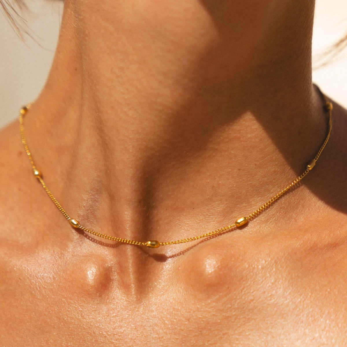 Oval Bead Station Choker, 37 cm — Brisa