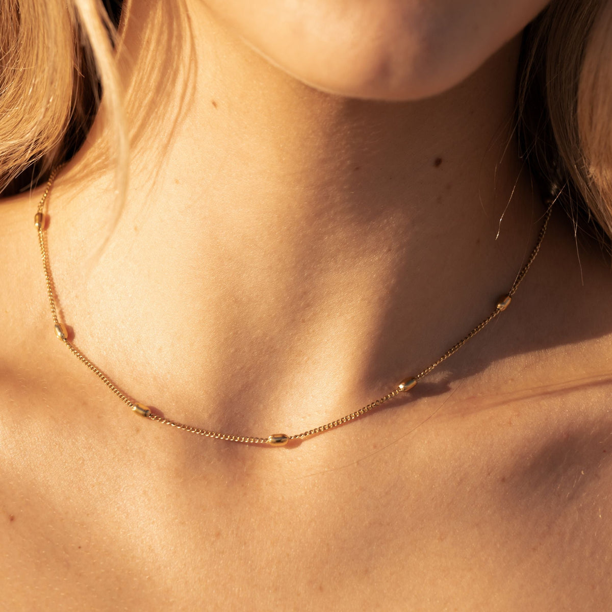 Oval Bead Station Choker, 37 cm — Brisa