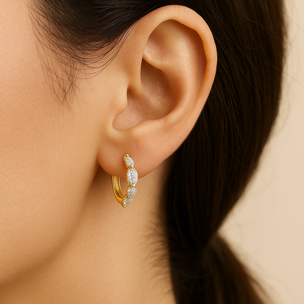 Marquise Crystal Hoop Earrings — Aila