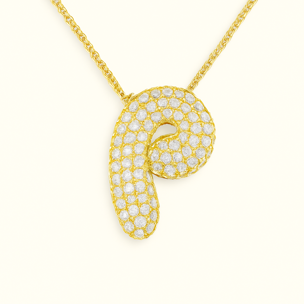 Bubble Initial Crystal Necklace, A–Z, 18 in