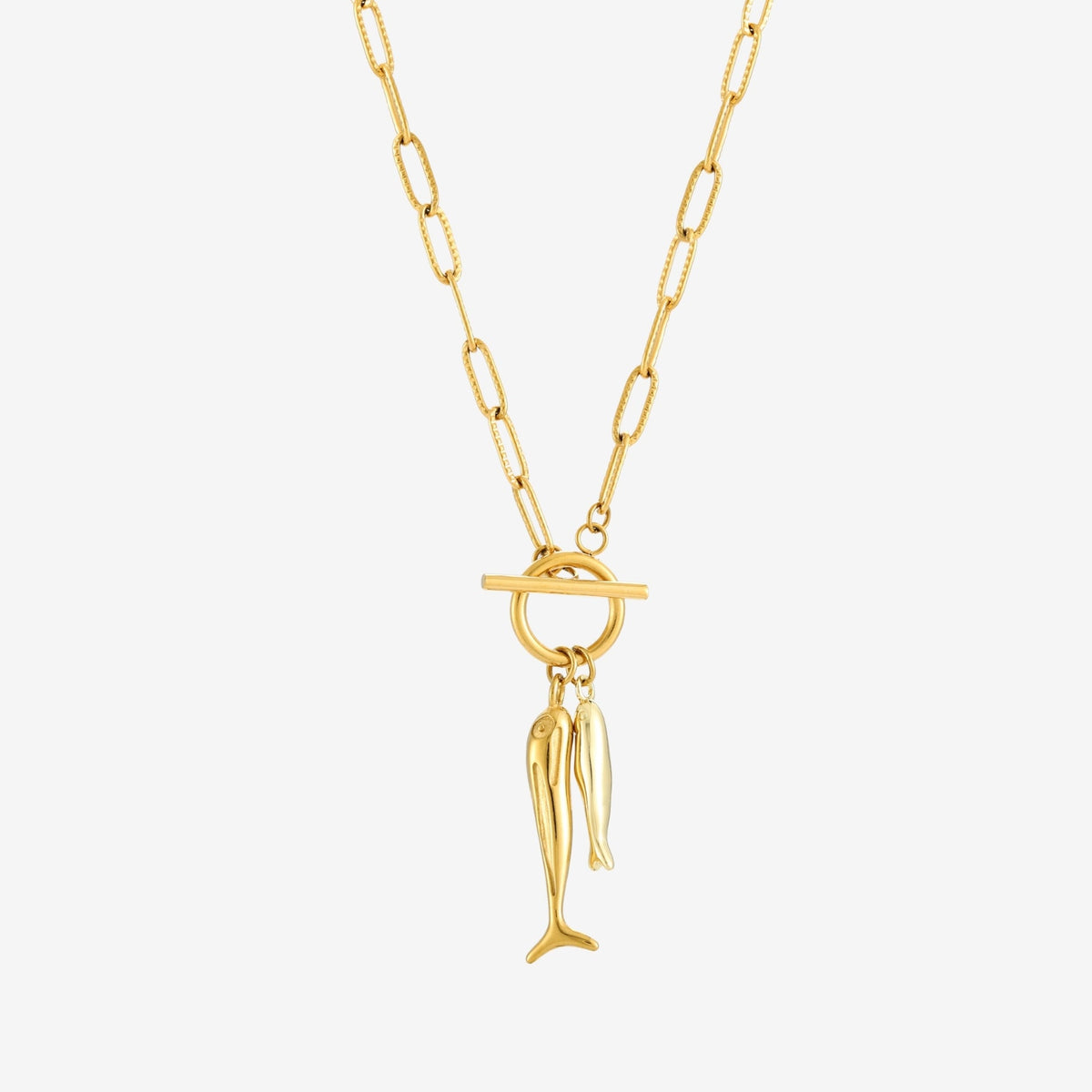 Two Fish Pendant Necklace, 45 cm — Cala