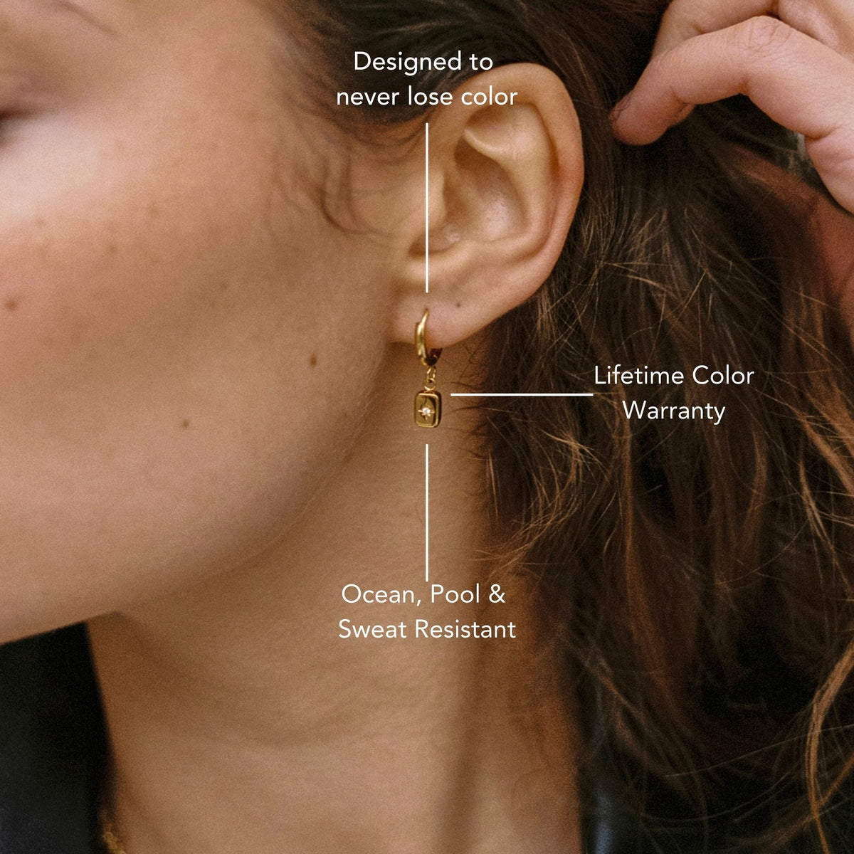 Star-Set Zircon Charm Hoop Earrings — Celestial