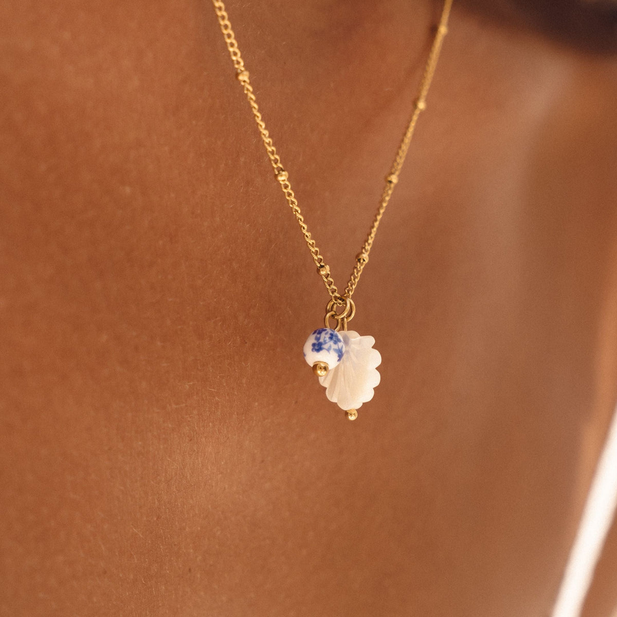 Mother-of-Pearl Shell Necklace — Santorini