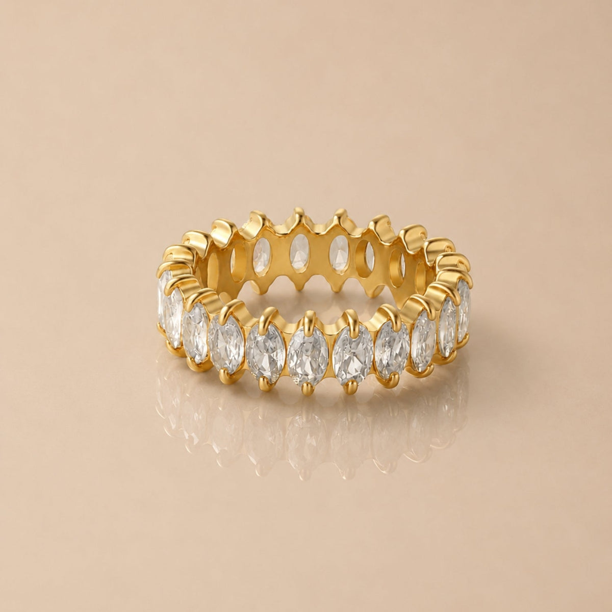 Birthstone-Color Cubic Zirconia Eternity Ring, 6.6 mm
