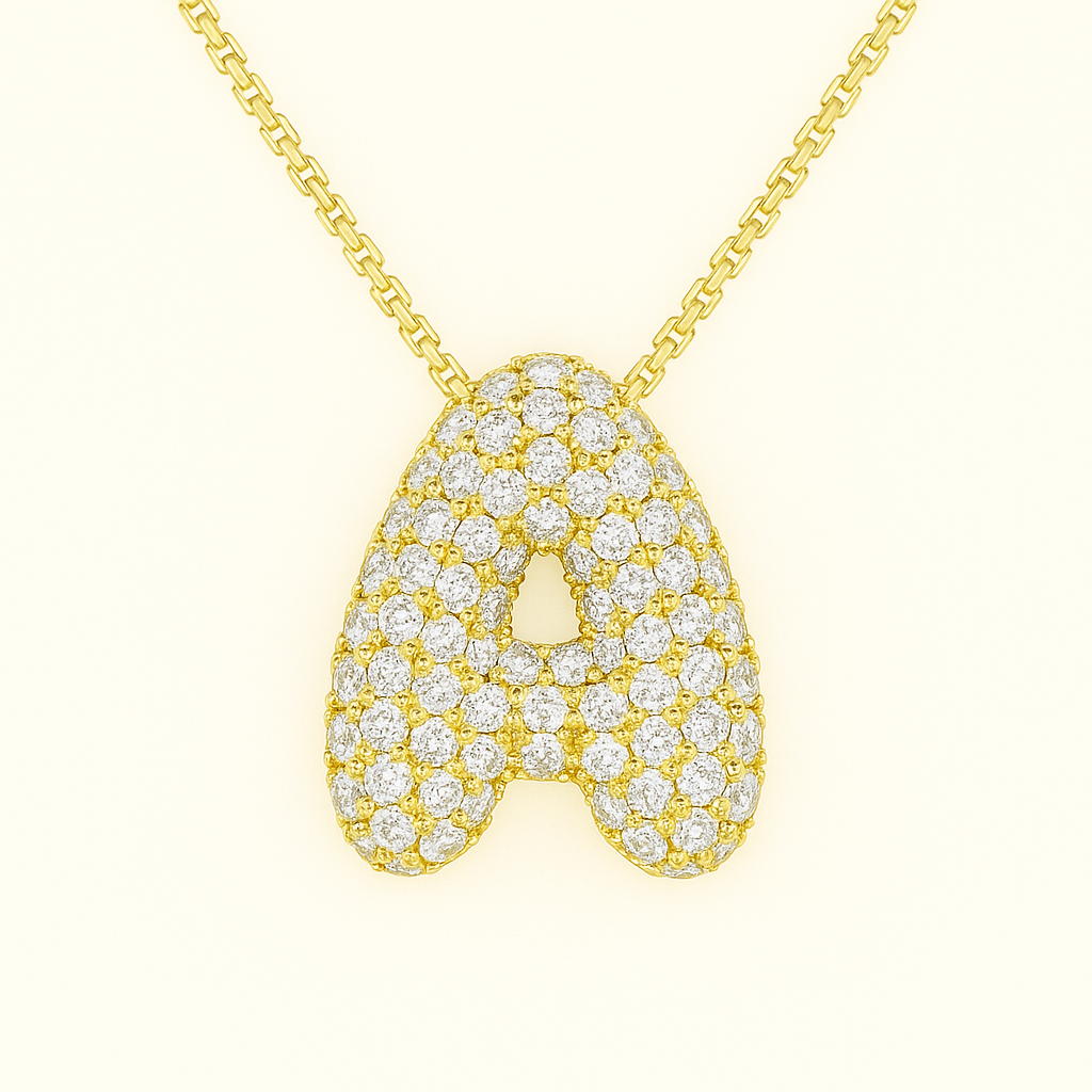Bubble Initial Crystal Necklace, A–Z, 18 in