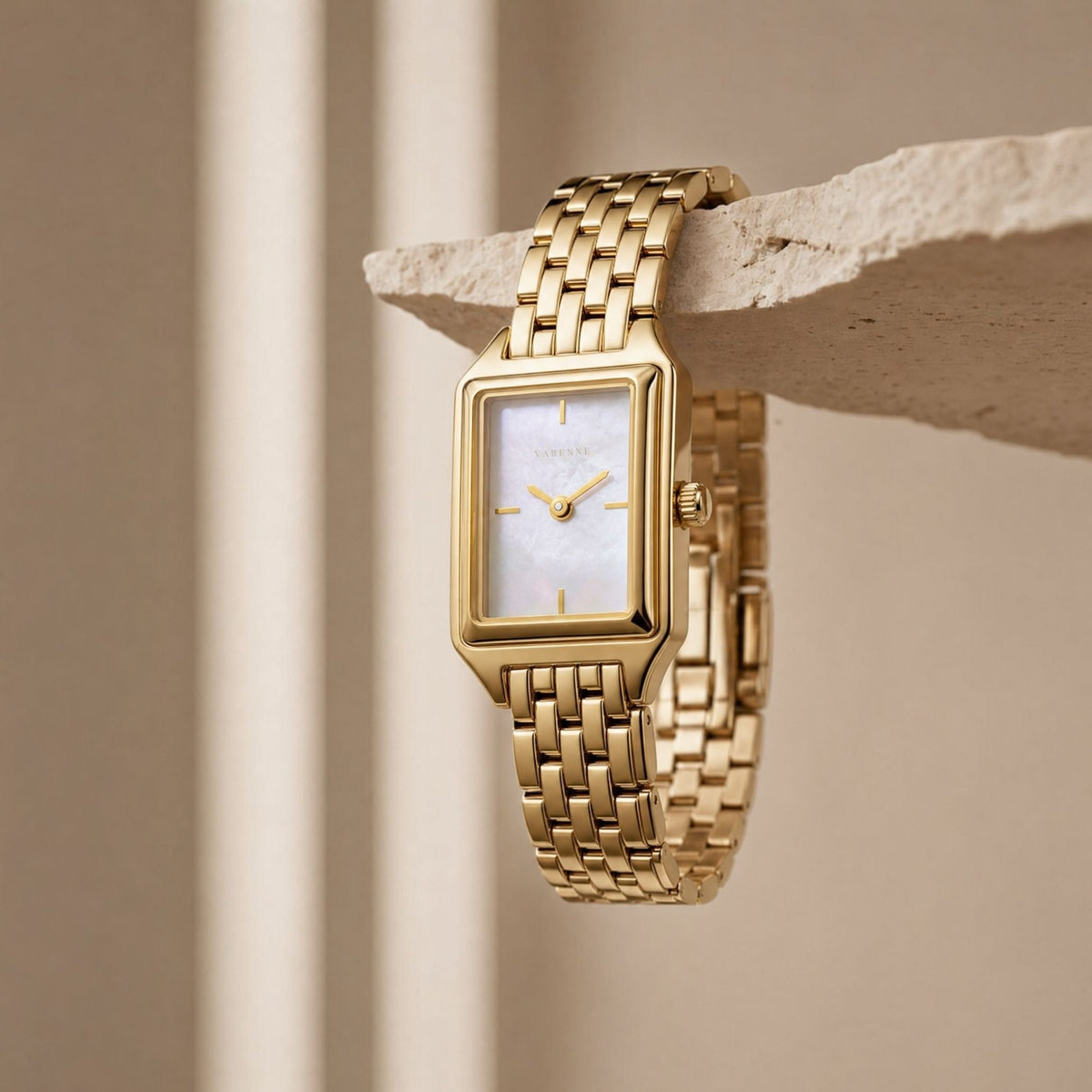Rectangular Mother-of-Pearl Quartz Watch — Astra
