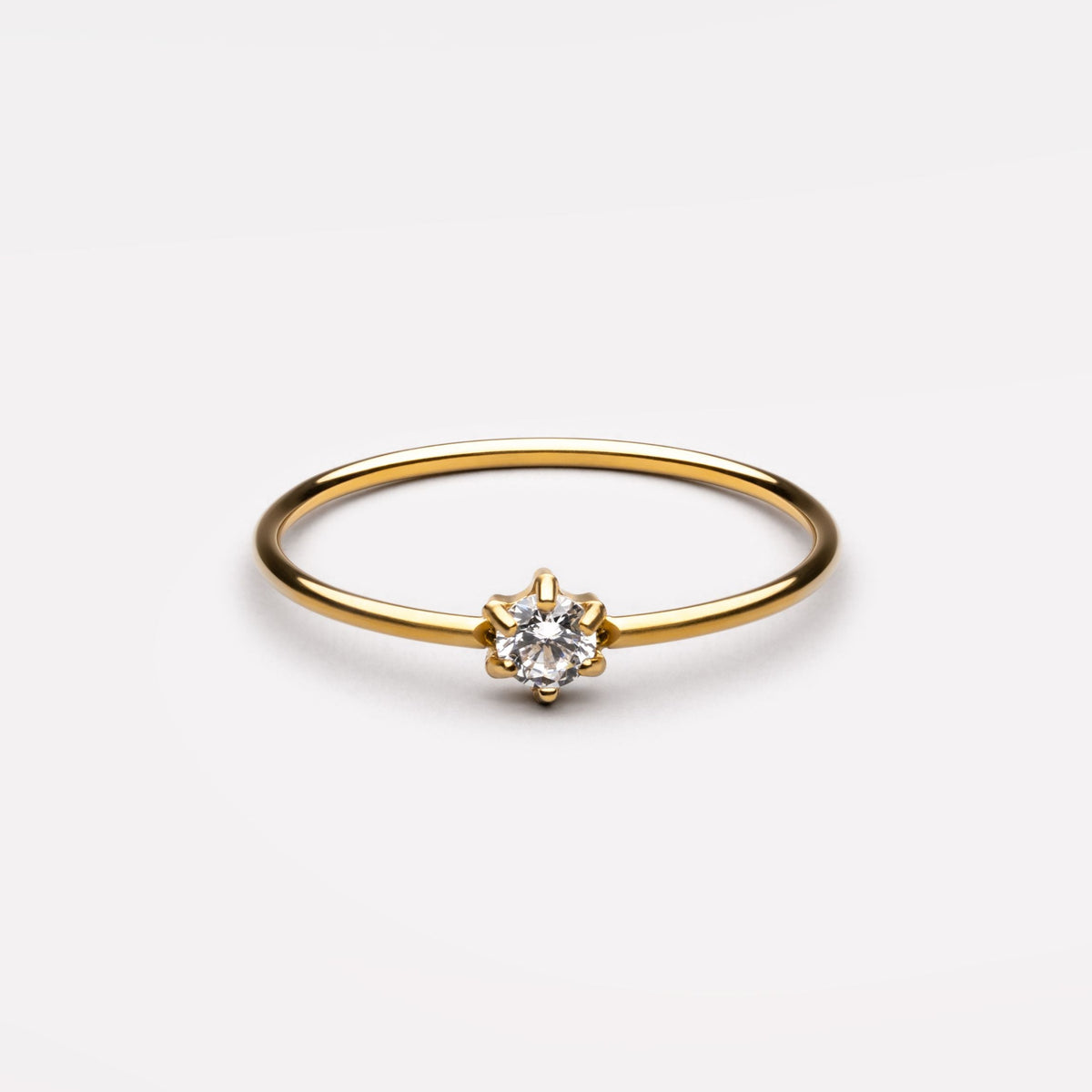 Fine Moissanite Solitaire Ring, 3 mm — Elvia