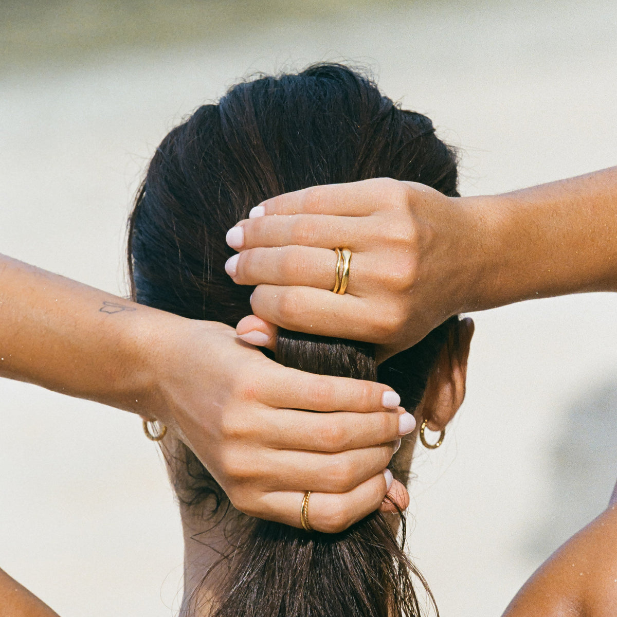 Two Sculpted Stacking Rings Set — Gemini