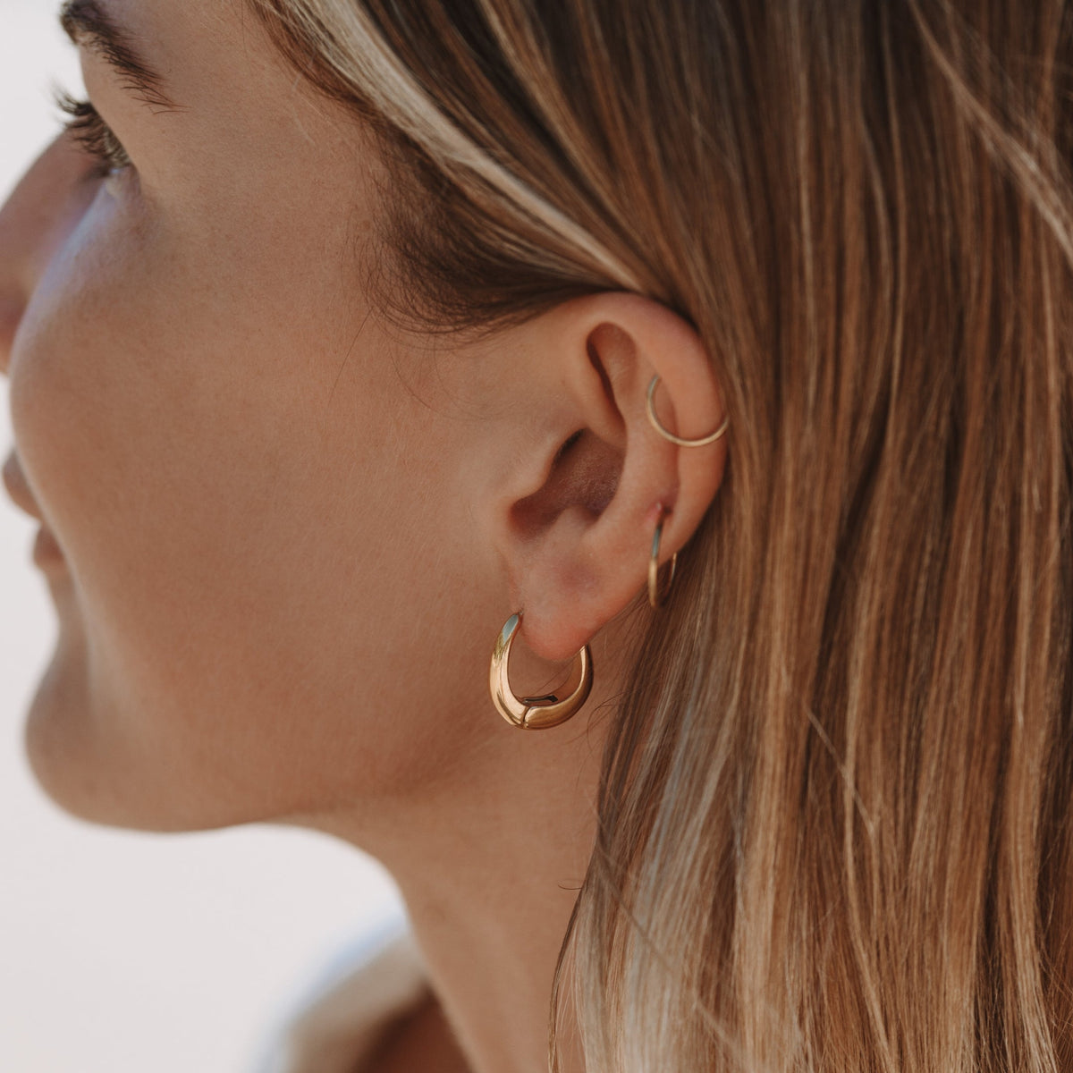 Teardrop Hoop Earrings, 17.5 mm, Steel
