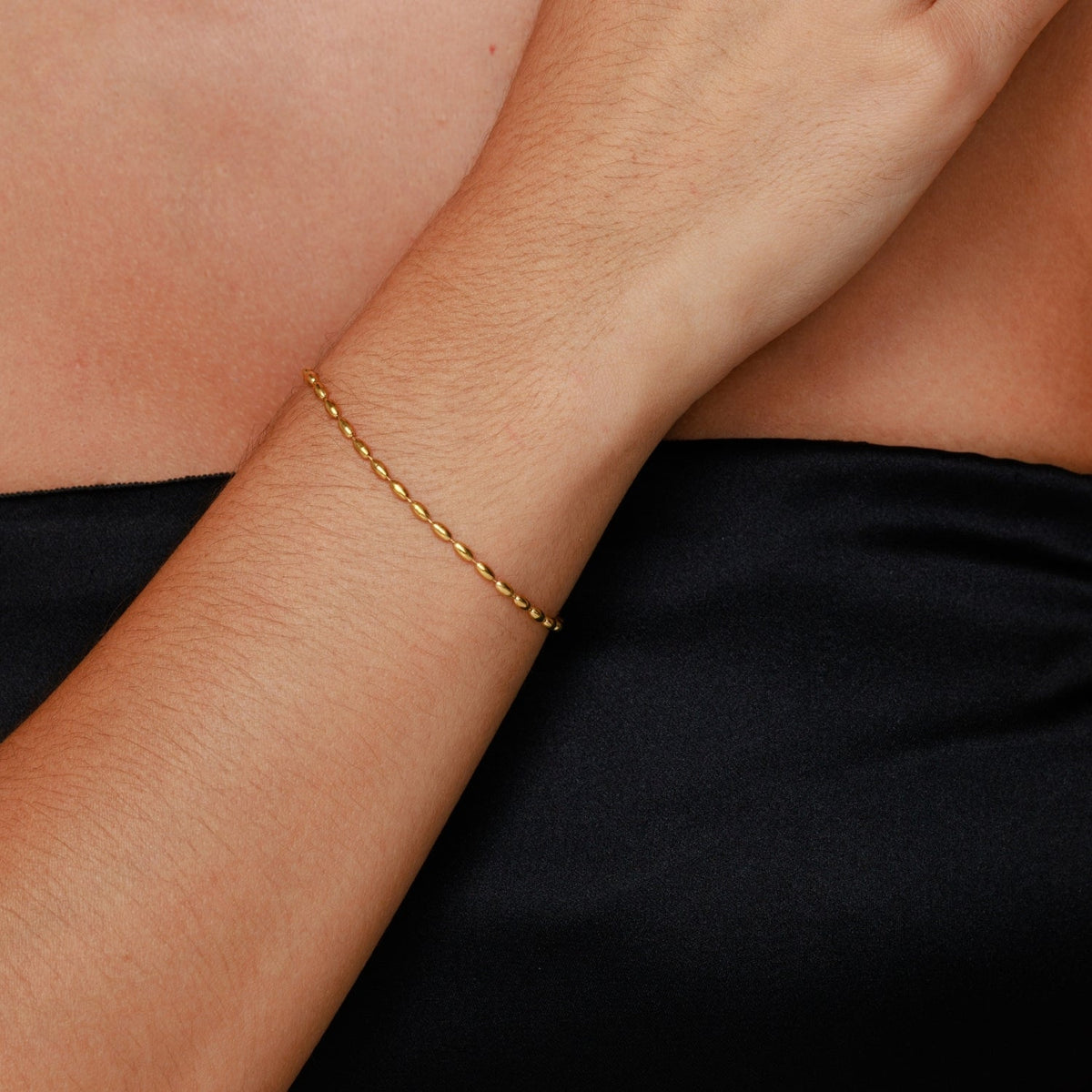 Pebble Link Bracelet, 2 mm, Stainless Steel