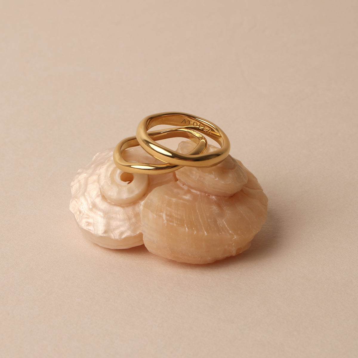 Two Sculpted Stacking Rings Set — Gemini