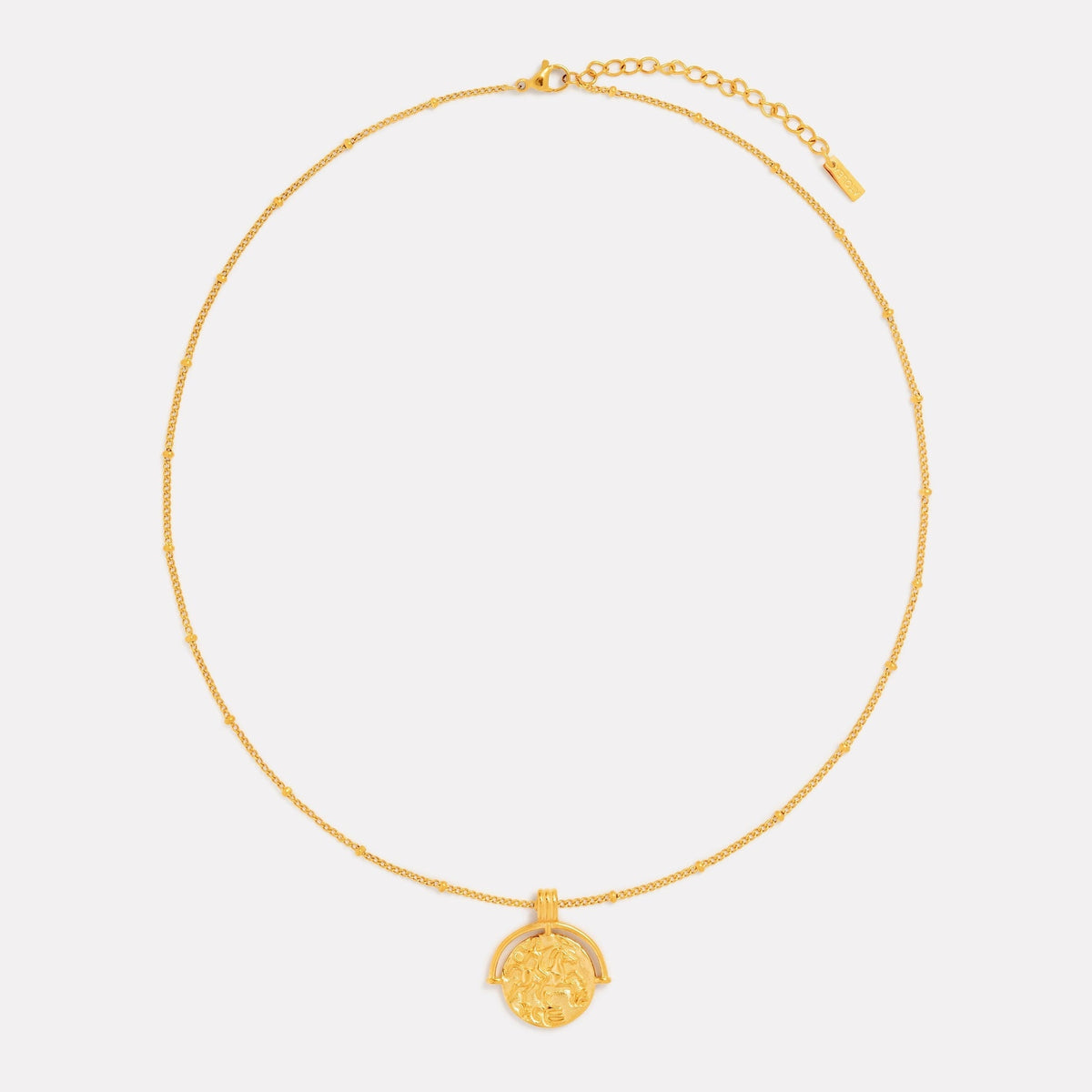 Athena Coin Pendant Necklace, Steel — Goddess