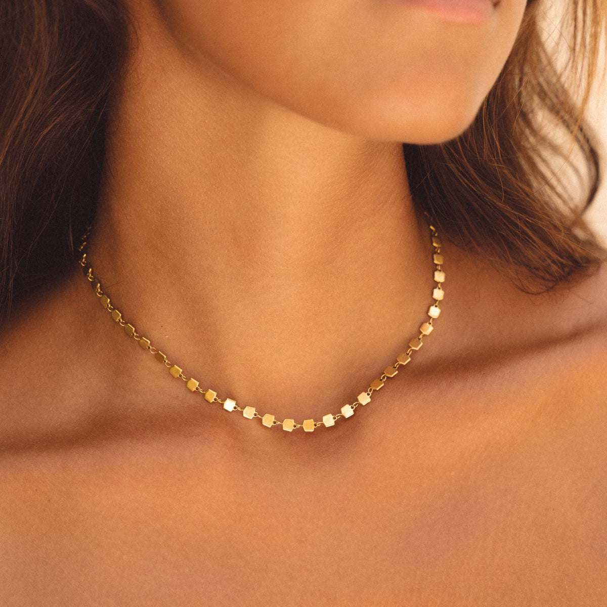 Round Disc Chain Choker, 39 cm — Ilios