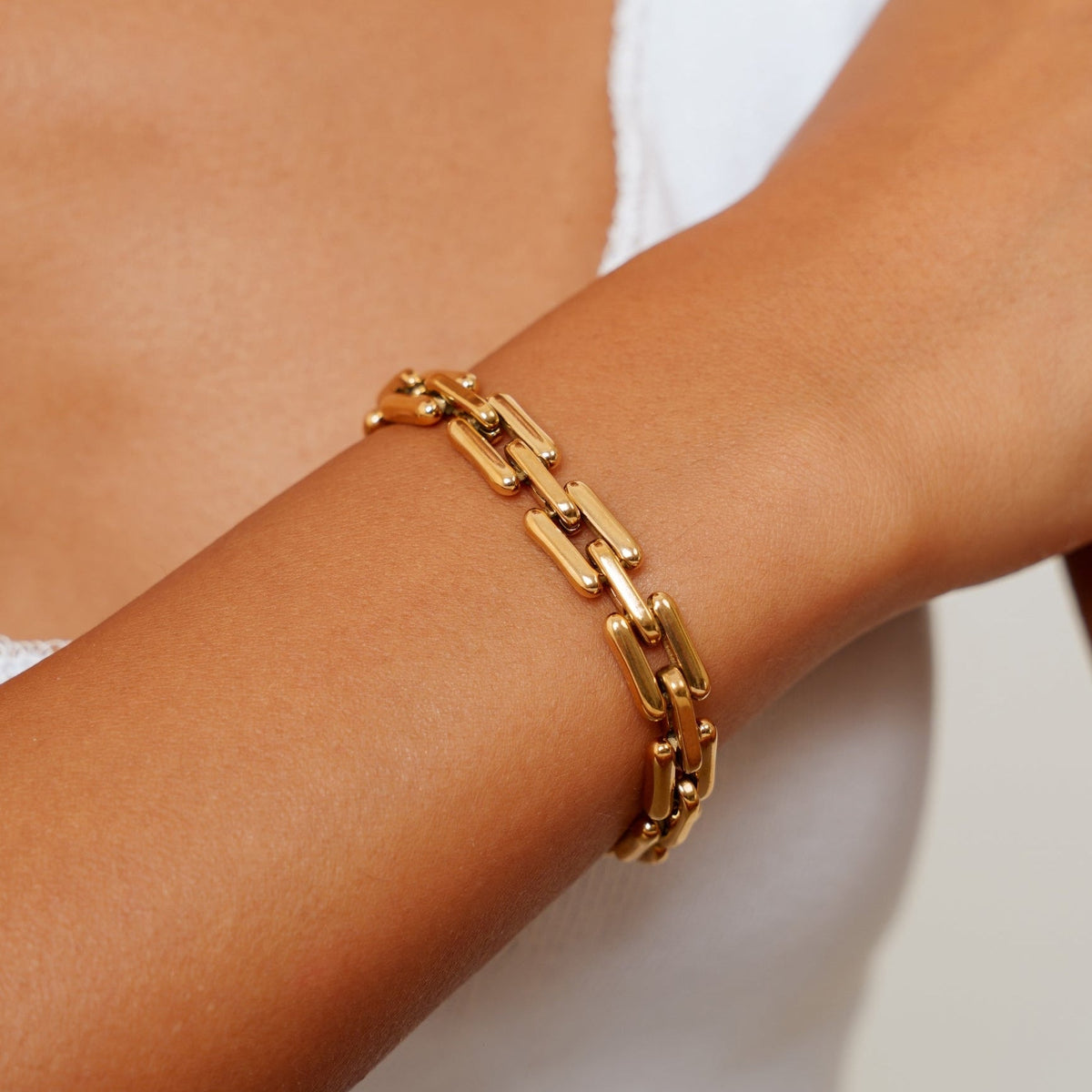 Chunky Link Chain Bracelet, 8.5 mm, Steel