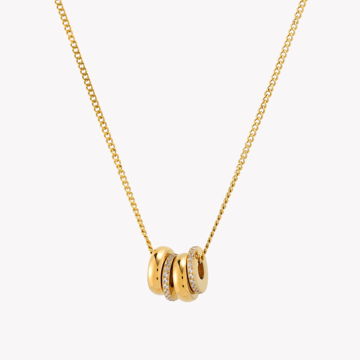 Triple Ring Zircon Necklace — Monte Carlo