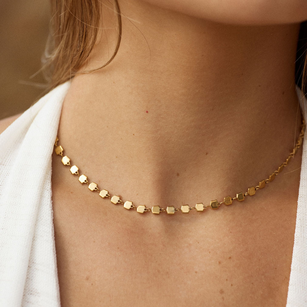 Round Disc Chain Choker, 39 cm — Ilios