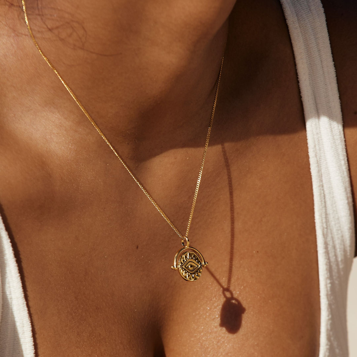 Eye Coin Pendant Necklace, 24 mm — Athena