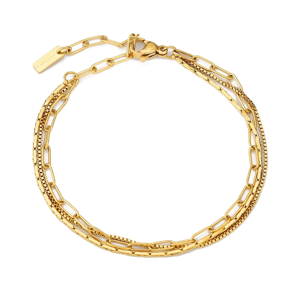 Triple Layered Chain Bracelet, Stainless Steel
